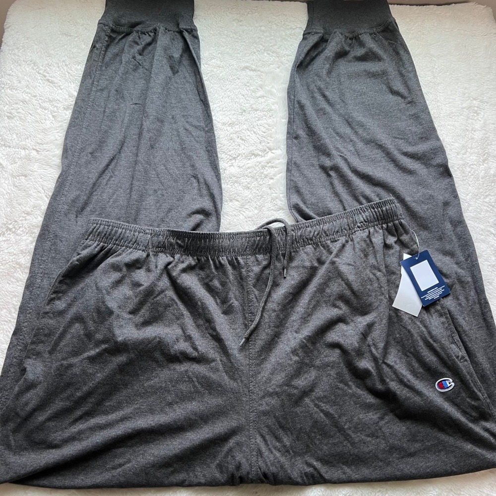 Champion Mens 2XLT Charcoal Heather Jersey‎ Knit Jogger Sweatpants Pockets NEW